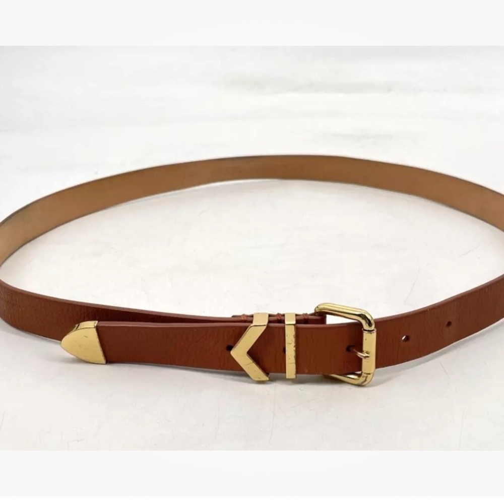 J. Crew Genuine leather belt with gold details M - Picture 1 of 4